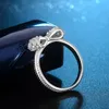 Lovely Bowknot Desiger Band Rings for Women Girls Love Cute Shining Crystal Diamond Bow Ring Jewelry