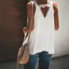 Women's Tanks Summer Fashion Bottoming Vest Women Tank Tops V-Neck Sleeveless Casual Lace Clothes Shirt White