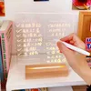 야간 조명 아크릴 DIY LED 야간 조명 창조적 인 게시판 램프 펜스 USB LED 데스크 램프 노트 매일 우드 스탠드 홀더 P230331