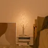 Faux Floral Greenery Light LED LED Drut Miedziany Świecanie lampy modelowania otoczenia Świąteczna Brzanka Whittr Dekoracja domu Lattern Remote 231102