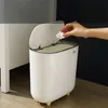 Waste Bins Narrow Trash Can Toilet Brush Set Bathroom Waste Bin Dustbin Kitchen Garbage Bucket Trash Bin Household Cleaning Tools 231102