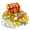 Andere speelgoed Plastic Piraten Treasure Box Gold Coin Gem Storage Organizer Chest Gifts For Kid Birthday Party Decoration Toy 230403