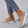 Dress Women's Chain Loafer For Women Round Toe Slip On Casual Fabric Flats Ademende comfortabele wandelschoenen 230403