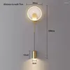 Lampada da parete Nordic comodino appeso creativo oro nero alluminio LED luce camera da letto soggiorno corridoio luci interne