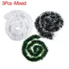 Decorative Flowers 3/1PCS 2M Christmas Decoration Bar Tops Ribbon Garland Tree Ornaments White Dark Green Cane Tinsel Xmas Party Supplies