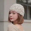 Berretti Caldo cappello all'uncinetto fatto a mano a doppio strato in mohair Berretto alla moda da donna autunno e inverno lavorato a maglia coreana