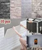 10 pçs 3d adesivos de parede auto-adesivo telha painel à prova dwaterproof água sala de estar tv fundo proteção papel de parede do bebê 38*35cm5914727