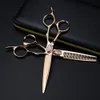Makas Makasları Özelleştirme JP 440C Çelik 6 '' Lüks Gül Altın Saç Makas Kesme Berber Saç Kesimi İncelandırma Makasları Kuaför 231102