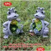 Dekoracje ogrodowe Ozdoba Solar Statue z Sumpent 4 LED LED Outdoor Lawn Decor Dorad dostawa 202 DHXFF