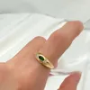 Anelli a grappolo Kinel Emerald Oval Cut Natural Zircone Ring per donne 585 Colore in oro rosa di alta qualità Gioielli da sposa a fine di alta qualità