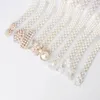 Paski dla kobiet Perła Modna biała z koraliki paski elastyczne sznurka sukienka