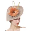 Other Fashion Accessories Headpieces Bride Wedding Fascinators Hat Headband Women Party Headpiece With Hair Clip Ladies Femm Dhgarden Dhyeb