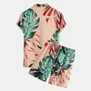 Męskie dresy hawajskie zestawy męskie drukowanie krótkiego rękawu Summer Casual Floral Shirt Plaża Dwukierunowy garnitur 2023 Mode Men Sets