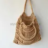 Shoulder Bags Women's ollow raw picking totes knitting weaving soulder bag Women's beach bagstylishhandbagsstore