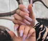 Glossy Purple Ombre Fake Nails Gradient Super Long Coffin Press On Ballerina False Fingernags Tips Akryl Full Cover Nail4087887
