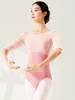 Stage Wear Wholesale Bodysuit Dance Dress Female Summer Star Embroidery Gymnastics Ballet Training Adult Body Suit Onesie Lace
