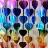 Party Decoration 1x2m Heart Backdrop Foil Tinsel Curtain Wedding Birthday Valentines Decorations Sequin Laser Rain Backgound Curtains
