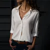 Women's Blouses Shirts Chiffon Blouse Oversized Long Sleeve Women Blouses Tops Turn Down Collar Solid Office Shirt Casual Top Blusas Plus Size 8XL 7XL 230331