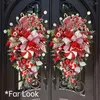 Flores decorativas doce grinalda de natal guirlanda doce cana arco ornamento natal porta da frente pendurado parede decoração casa