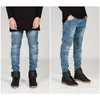 Dames jeans streetwear heren gescheurd biker homme herenmode motorfiets slim fit zwart wit blauw moto denim broek joggers mager heren 231102