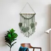 Tapeçarias macrame parede folha tecida tapeçaria borlas decoração artesanal estética borla folhas boêmio chique decoração para