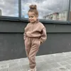 Kleidung Sets Kinder Fleece Anzüge Halben Reißverschluss Isolieren Herbst Baby Junge Mädchen Kleidung Set Pullover Jacke Top Hosen Outfit