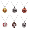 Chaînes Pave Crystal Baseball Softball Team Sports Pendentif Collier Football Bijoux Rugby Américain