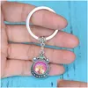 Arts And Crafts Keychains Mermaid Keychain Resin Keyring Decorative Pendants For Women Bags Car Key Phone Accessories Party Giftskey Dhk1X