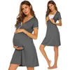 Sleep Lounge Maternité Allaitement Robe Pyjamas Vêtements De Nuit Vneck Grossesse Allaitement Chemises De Nuit Pour Les Femmes Enceintes Chemise De Nuit 2023 231102