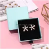 Jewelry Stand 12Pcs Light Blue Necklace Earring Bracelet Brooches Packaging Craft Paper Der Box For Gift Display Case Drop De Dhgarden Dh9Sr