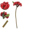 Декоративные цветы 5 шт. искусственные рождественские ягоды искусственные стебли стебли искусственные ветки украшения мягкие украшения из ПВХ