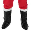 Christmas Decorations Garment PU Leather Boots Santa Claus Shoes Gift Item For Men Black