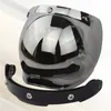 Capacetes de motocicleta 1pc lentes de capacete lentes retrô de três botões Tipo de visor PC espelho para leme