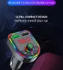 Rainbow Colorful Atmosphere Lamp FM Car Sändare F6 Car USB Charger Portable Adapter Dual Ports Hand Free Player