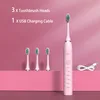 Escova de dentes 5 modos Sonic Electric dentes de dentes carregador USB Recarregável Ipx7 Temporizador inteligente à prova d'água limpo e branquear os dentes ultrassônicos orais 230403