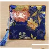 Porte-bijoux 10 Pc Par 11.5X11.5Cm Pochettes Cadeaux Couleur Mixte Sac En Soie Motif De Fleurs Style Traditionnel Chinois Drop Delivery Dhgarden Dhhhf