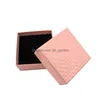Ювелирные изделия 5x5x3cm Display 48pcs MTI Colors Black Sponge Diamond Pattern Бумажное кольцо /серьги Упаковка белая подарочная коробка Dr Dhgarden Dhwif