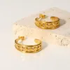 Hoop kolczyki Huggie 18K Gold Stated Stael Stael INS Minimalistyczna metalowa biżuteria podwójnie warstwy okrągły kolczyk w kształcie c w kształcie c w kształcie Cophoopa odet22