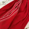 Vestidos casuais Efatzp feminino outono vestido vermelho com decote em v confortável malha escritório senhoras botão letras