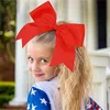 20 pc's grote cheerbogen 8 "Bulk Hair Bow Accessoires met paardenstaarthouder voor Girls High School College Cheerleading