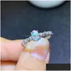 Anelli Anello opale genuino Real 925 Sterling Sier Fine Jewelry 4X6Mm Colorf Natrual Gemstone Per le donne Regalo di compleanno Shi Dhgarden Dhrfg