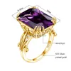 Rings Simated Natural Amethyst Ring For Women Gemstones 14K Gold Shiny Real 925 Sterling Sier Fine Jewelry Drop Deliv Dhgarden Dhpan