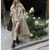 Women's Trench Coats Trenchcoat Coat Spring And Autumn Elegant French Style Retro High Sense Long