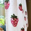 Curtain Strawberry Embroidery Half Curtains Short For Living Room Bedroom Window White Kitchen Valance Cafe Door Drapes Decor