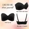 Tenue de yoga Soutien-gorge sans bretelles Soutien complet Bandeau convertible antidérapant sans couture personnalisé grande taille à armatures lisse non rembourré