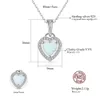 CZCITY Collana con ciondolo a forma di cuore in pietra opale delicata Collana con maglie a catena in argento sterling 925 Gioielli da donna