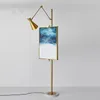 Golvlampor Post-Modern Living Room Lamp Nordic Minimalist Creative Showroom Study and Bedroom Metal Easel Art Vertical