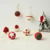 Juldekorationer 6st trädbollar ull filtcirkelmönster snöflinga diy boll hänge navidad 231102