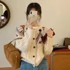 Malhas femininas malhas cardigans vintage estilo coreano outono doce macio feminino baggy suéter básico estudantes design chique