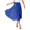 Stage Wear Women's Ballet Wrap Chiffon Skirt Extra Long Slit Dance Dress Skate Lyric Ski